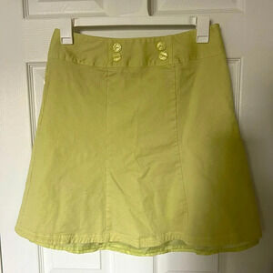 Vintage Nicole By Nicole Miller Lime Green Skirt Size 10 Lined Button Detail